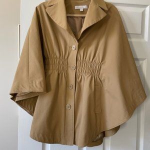 Classic Camel/Tan Raincoat/Cape/Jacket by New York & Company Size M